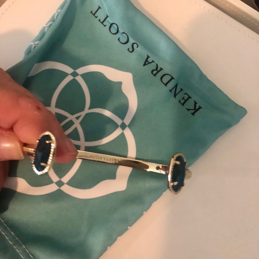 Kendra Scott gold cuff bracelet - blue stones